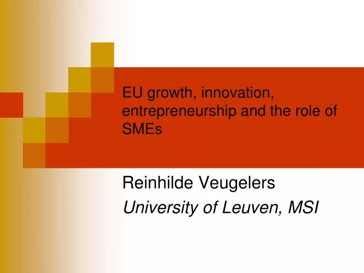 eu growth innovation entrepreneurship and the role of smes