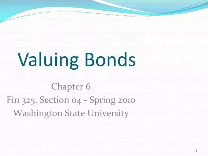 valuing bonds