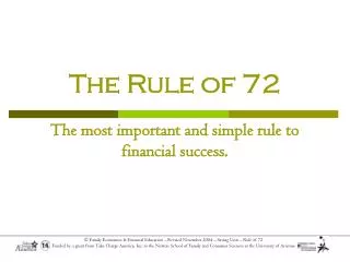 the rule of 72 the most important and simple rule to financial success