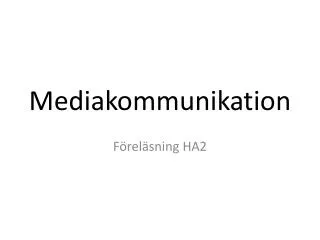 Mediakommunikation