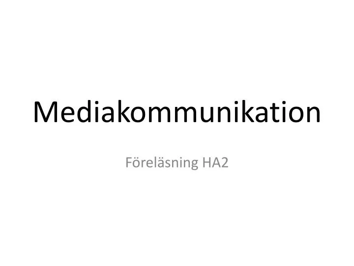 mediakommunikation