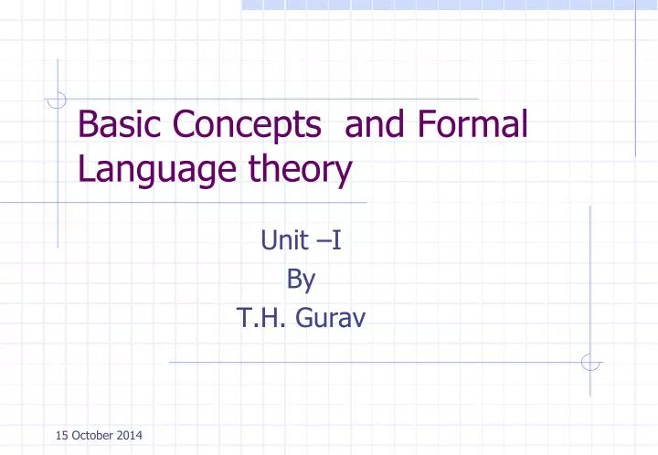 basic concepts and formal language theory
