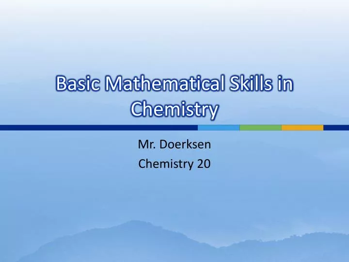 basic mathematical skills in chemistry