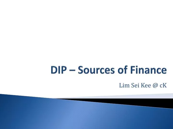 dip sources of finance