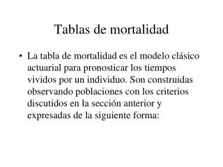 tablas de mortalidad