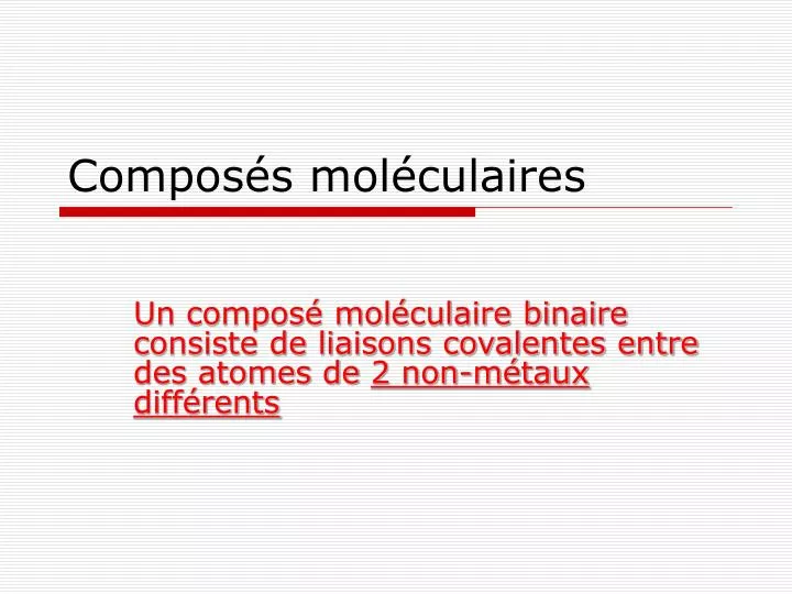 compos s mol culaires