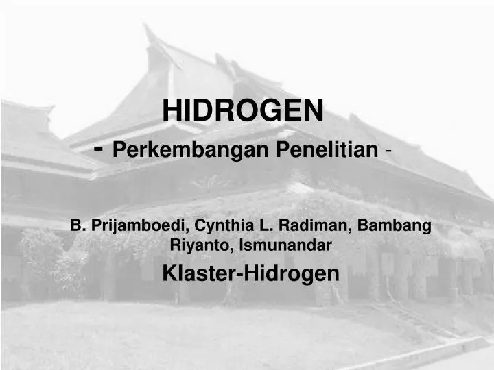 hidrogen perkembangan penelitian