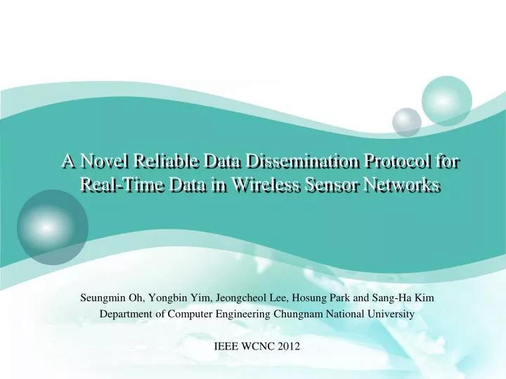 a novel reliable data dissemination protocol for real time data in wireless sensor networks