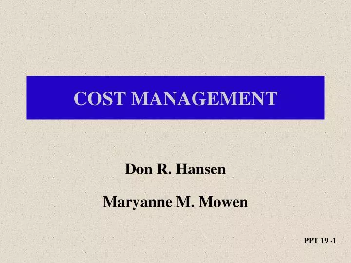 cost management