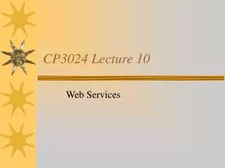 CP3024 Lecture 10