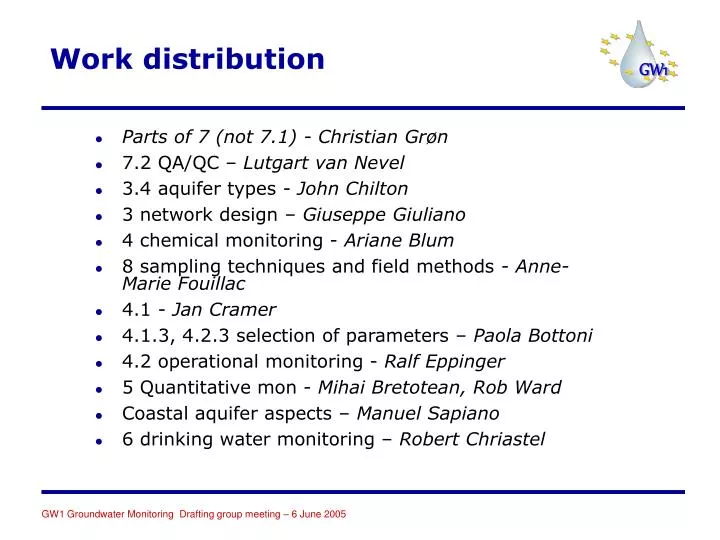 work distribution