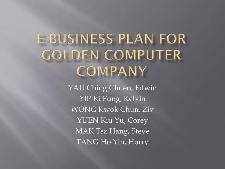e business plan for golden computer company