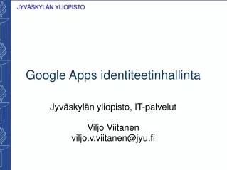 google apps identiteetinhallinta
