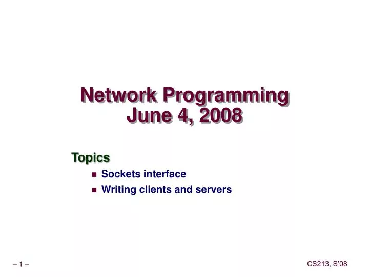 network programming june 4 2008
