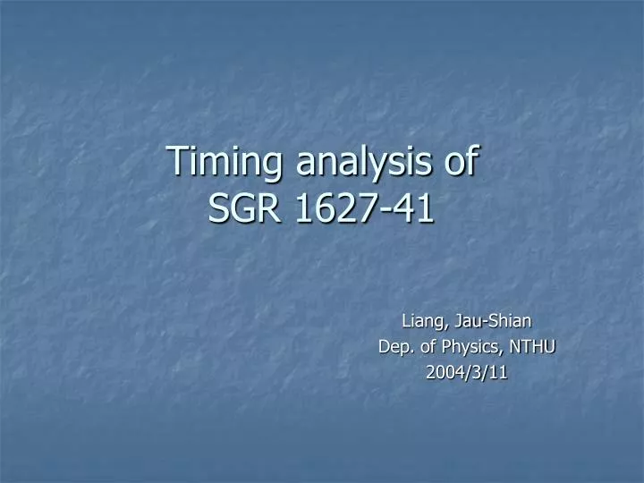 timing analysis of sgr 1627 41