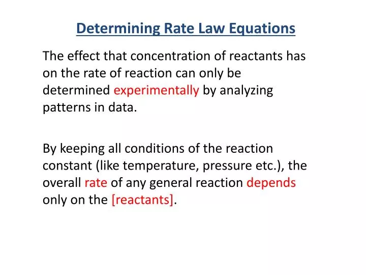 determining rate law equations