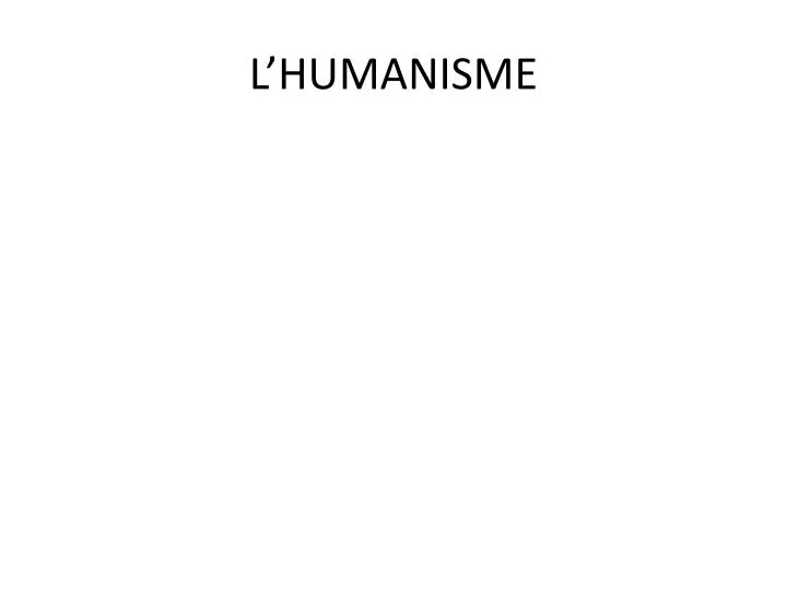 l humanisme