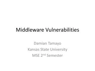 Middleware Vulnerabilities