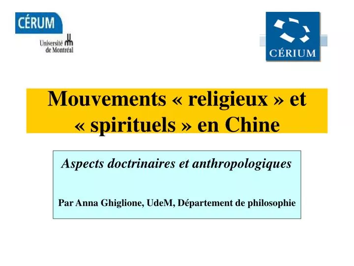 mouvements religieux et spirituels en chine