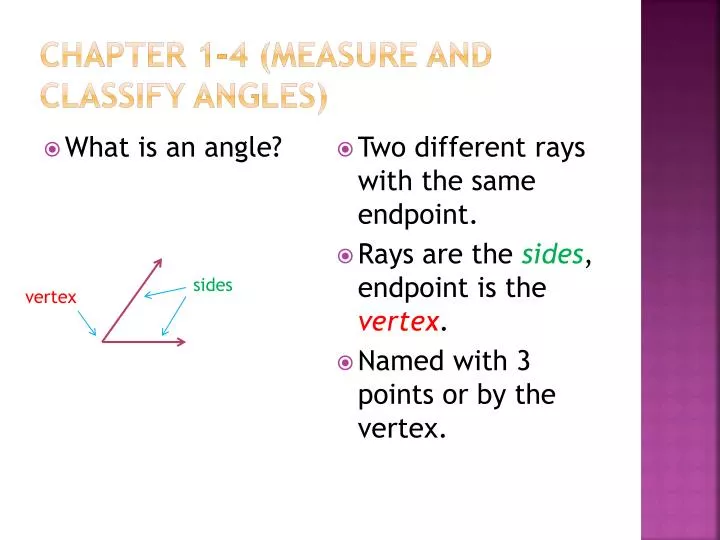 chapter 1 4 measure and classify angles