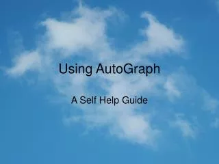Using AutoGraph
