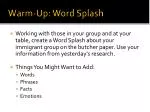 Warm-Up: Word Splash - slide 1