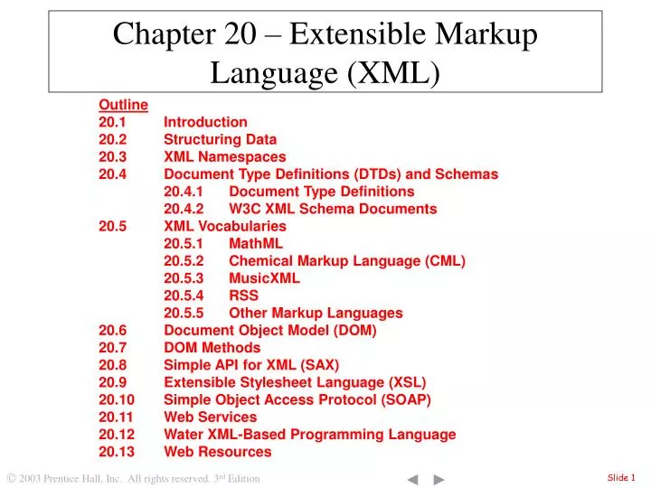 chapter 20 extensible markup language xml