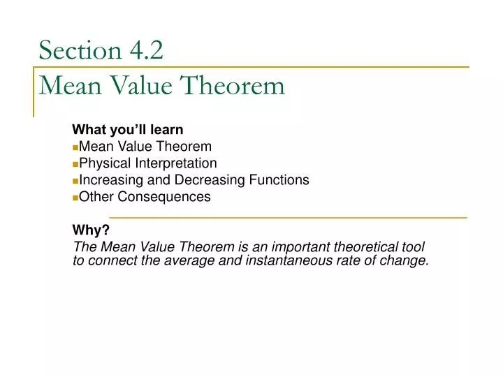 section 4 2 mean value theorem