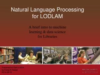 Natural Language Processing for LODLAM