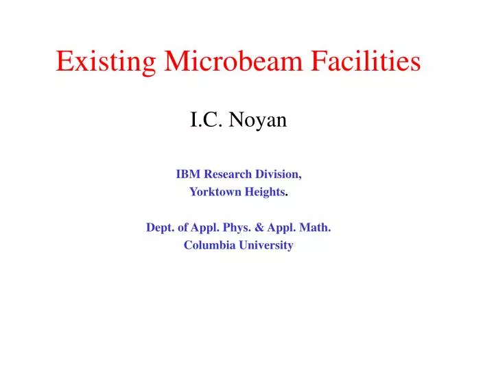 existing microbeam facilities