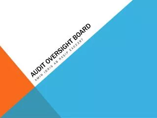 AUDIT OVERSIGHT BOARD