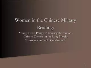Women in the Chinese Military Reading: