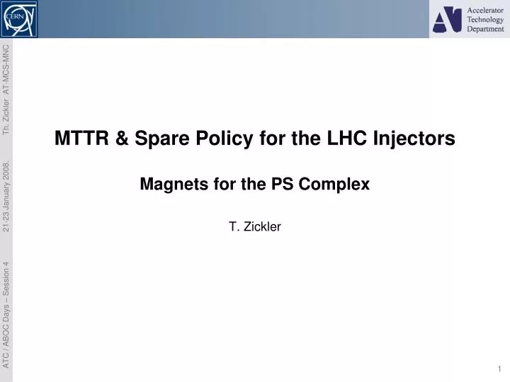 mttr spare policy for the lhc injectors magnets for the ps complex