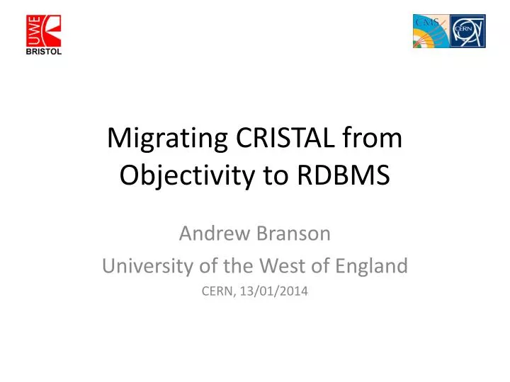 migrating cristal from objectivity to rdbms