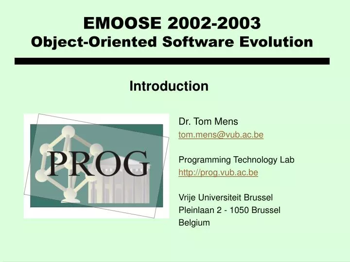 emoose 2002 2003 object oriented software evolution