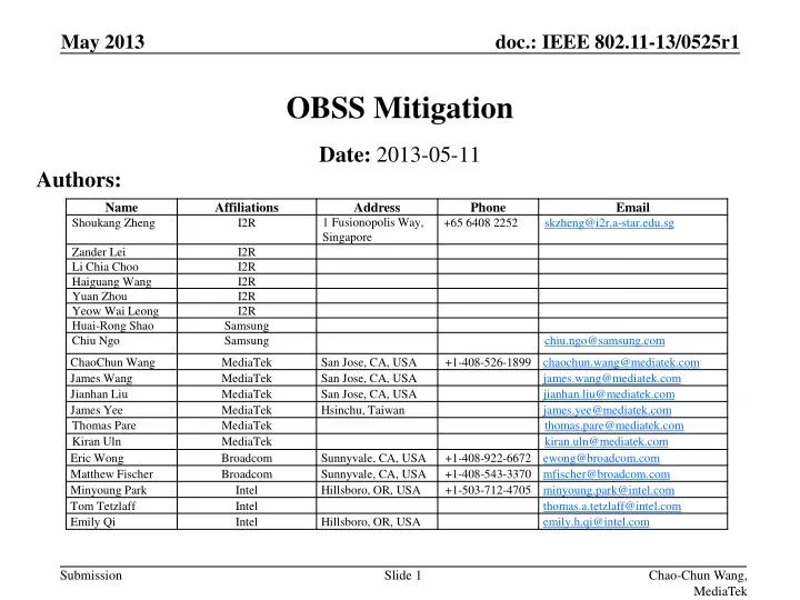 obss mitigation