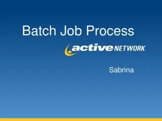 Batch Job Process