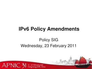 IPv6 Policy Amendments