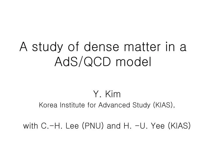 a study of dense matter in a ads qcd model