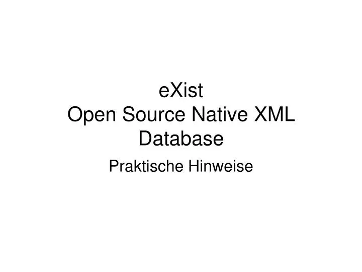 exist open source native xml database