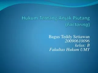 hukum tentang anjak piutang factoring