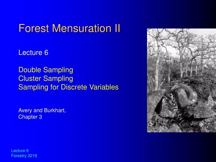 forest mensuration ii