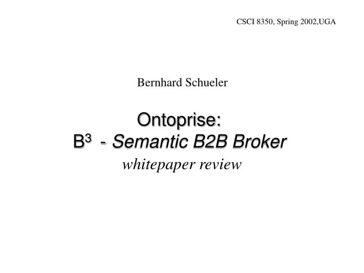 ontoprise b 3 semantic b2b broker