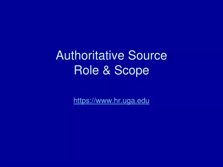 authoritative source role scope