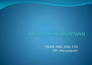 dasar dasar akuntansi