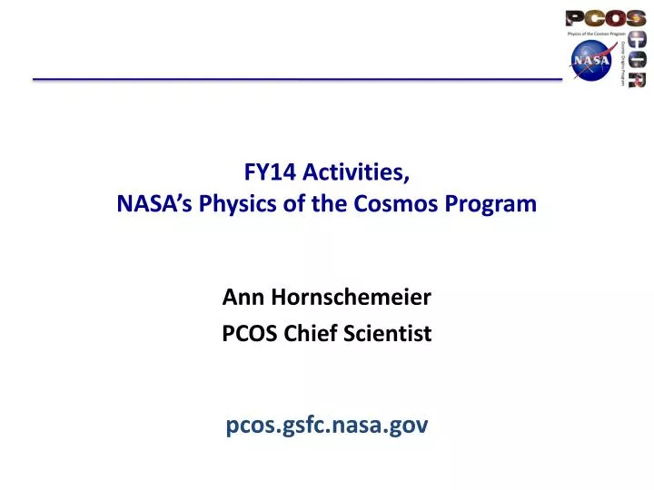 fy14 activities nasa s physics of the cosmos program pcos gsfc nasa gov