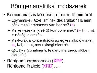 r ntgenanalitikai m dszerek