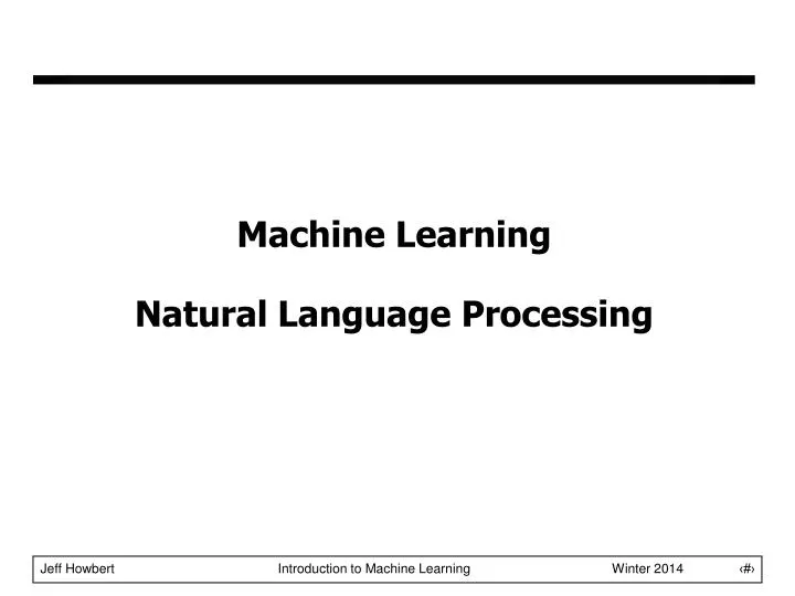 machine learning natural language processing