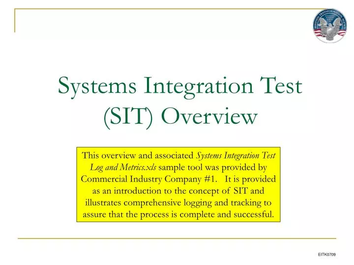 systems integration test sit overview