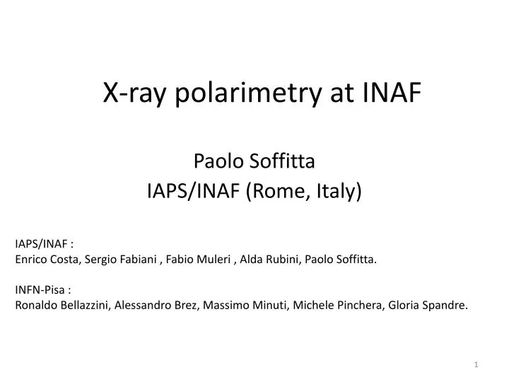 x ray polarimetry at inaf